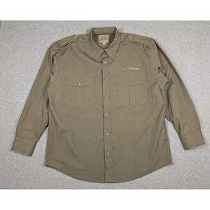 Cabelas Men Shirt Large Safari Series Field Utility Tactical Long‎ Sleeve Button